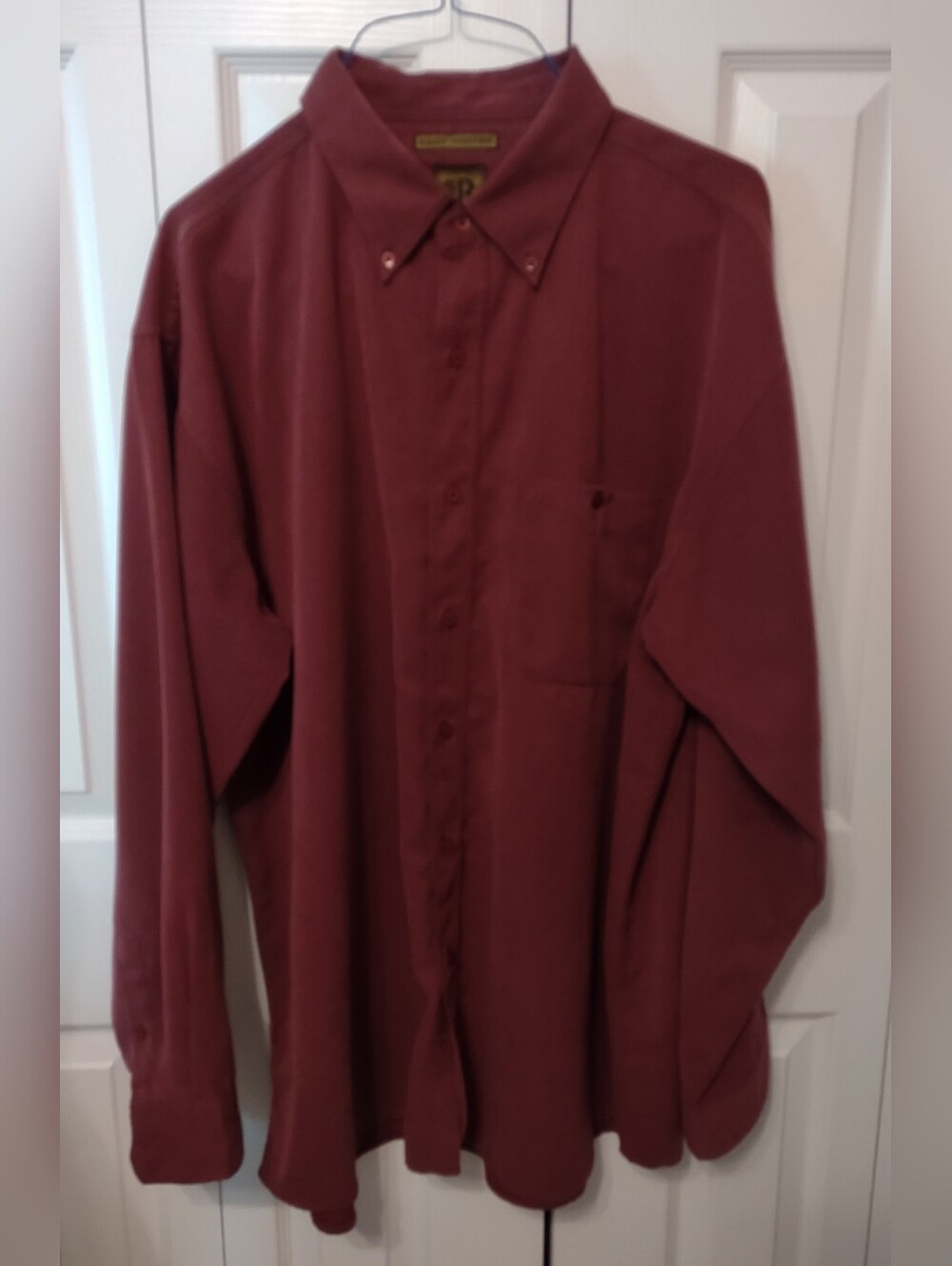 Bruno Suede MicroFiber Maroon Men's Shirt Size 2 XL / Tall Button Up Long Sleeve
